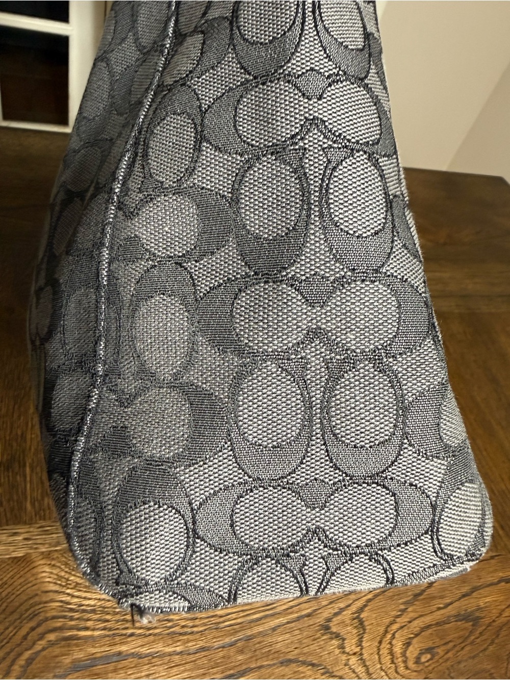 Coach East/West Celeste Hobo Shoulder Bag Purse Black Smoke Signature Canvas EUC - Picture 13 of 16
